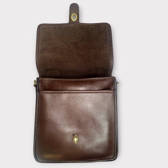 VTG Coach Station Bag 5130 Mahogany Leather Brass Crossbody Satchel 90s USA + Ta - Picture 7 of 9